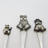 Sterling Silver Goldilocks' Three Bears Set of Spoons Vintage 1990 Birmingham
