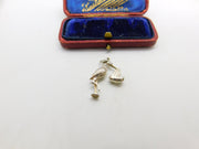 Sterling Silver Articulated Stork Baby Charm Pendant Vintage c1970