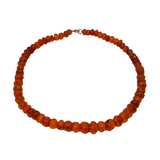 Sterling Silver Faceted Baltic Amber Beads Graduated Necklace Vintage c1970's