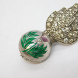 WWII Sterling Silver, Paste & Enamel Scottish Royal Artillery Brooch Antique