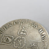 King William III Silver 3rd Bust 1696 Crown Coin Antique Fine Condition