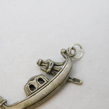 Sterling Silver Venetian Gondola Charm Pendant Vintage c1970