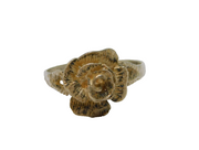 Sterling Silver Rose Flower Dress Ring Vintage c1970 Size P 1/2