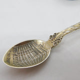 Victorian Sterling Silver Gilt & Enamel Temple Building Toronto Spoon Antique