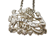 George III Sterling Silver Cast Dionyses Sherry Decanter Label Antique London