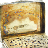 Nathaniel Mills Large Sterling Silver Floral Vinaigrette Antique 1845 Birmingham