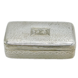 George IV Sterling Silver Floral Pattern Snuff Box Antique 1824 Birmingham