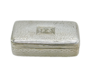 George IV Sterling Silver Floral Pattern Snuff Box Antique 1824 Birmingham