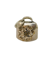 Sterling Silver Floral Cow Bell 'Samoens' Souvenir Charm Pendant Vintage c1970s