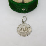 Victorian Sterling Silver Threepence 'HMH' Engraved Love Token Charm Antique