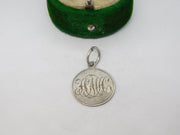 Victorian Sterling Silver Threepence 'HMH' Engraved Love Token Charm Antique