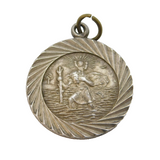 Sterling Silver St Christopher Travel Charm Pendant Vintage c1970s