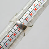 Sterling Silver Diamond Pattern Triple Stone Set Ring Modern c2000 Size P 1/2