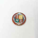 Queen Victoria Sterling Silver Gilt & Enamel Sixpence Coin Keepsake Antique