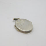 Sterling Silver Floral Pattern Double Locket Pendant Vintage c1970's