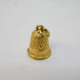 9ct Yellow Gold Sewing Thimble Charm Pendant Vintage 1980 London