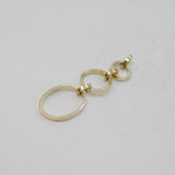 Sterling Silver Triple Linked Circles/Oval Long Drop Pendant Modern c2000s
