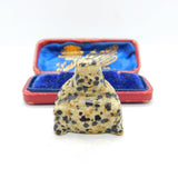 Chinese Carved Dalmation Stone Jasper Buddha Ornamenet Vintage c1970