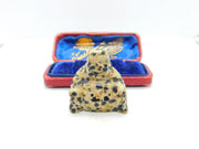 Chinese Carved Dalmation Stone Jasper Buddha Ornamenet Vintage c1970