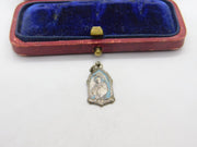 Sterling Silver French Catholic Coloured Charm Pendant Vintage c1970