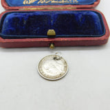 Sterling Silver King George V Good Luck Threepence Charm Pendant Antique 1933