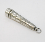 Sterling Silver Floral Pattern Cheroot Holder Case Antique 1913 Birmingham Deco