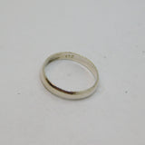 Sterling Silver Narrow Rounded Wedding Band Ring Vintage c1990 Size H 1/2