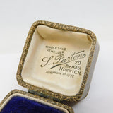 Edwardian Tooled Leather Jewellery Ring Box 'J. Parton, Norwich' Antique