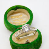 Sterling Silver Paste Set Engagement Ring Vintage c1970 Size Q UK