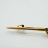 Edwardian 9ct Gold Blacksmith's Nail & Horseshoe Brooch Pin Antique c1910