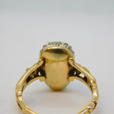 19th Century, 14ct Gold, Rose Cut Diamond Memento Mori Skull Ring Antique c1860s