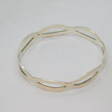 Sterling Silver Woven Design Solid Bangle Vintage c1990