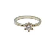 Sterling Silver Round Spinel Solitaire Engagement Ring Modern c1990 Size M