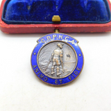 Rare Silver Metal & Enamel Handicapped Association 'With Courage & Faith' Brooch