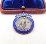 Rare Silver Metal & Enamel Handicapped Association 'With Courage & Faith' Brooch
