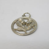 Sterling Silver Scottish Thistle Charm Pendant Vintage c1970