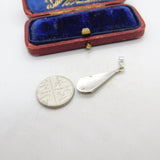Sterling Silver and Onyx Drop Charm Pendant Vintage c1970