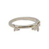 Sterling Silver Two Butterflies Stacking Band Ring Modern c2000 Size P