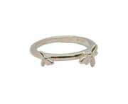 Sterling Silver Two Butterflies Stacking Band Ring Modern c2000 Size P