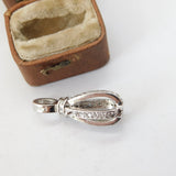 Sterling Silver Gemstone Set Drop Charm Pendant Vintage c1970