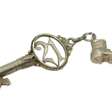 Sterling Silver "21" Key & Old Boot Charm Pendant Vintage c1970