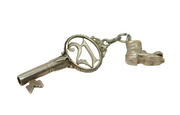 Sterling Silver "21" Key & Old Boot Charm Pendant Vintage c1970