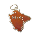 Sterling Silver Enamel Devon Souvenir Charm Pendant Vintage c1970s