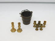Victorian Collection of Metalware Dolls House Ornaments Antique c1890s
