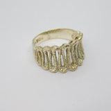 Sterling Silver Studio Style Textured Wavy Band Ring Vintage c1970 Size L 1/2
