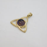Sterling Silver Cabochon Amethyst Celtic Knot Charm Or Pendant Modern c1990s