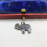 TLM Sterling Silver Black Enamel Good Luck Trunk Up Elephant Charm Antique