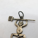 Sterling Silver Devil Figure Charm Pendant Vintage c1970s