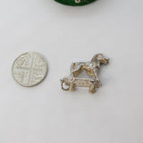 Sterling Silver Trojan Horse Charm Pendant Vintage c1970