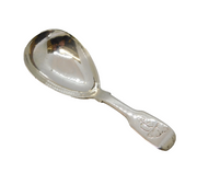 William IV Sterling Silver Crested Tea Caddy Spoon Antique 1835 London